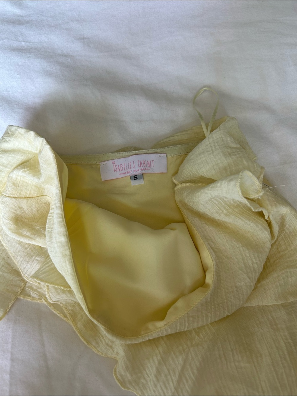 Women's Light Yellow Ruffled Sleepwear Top
